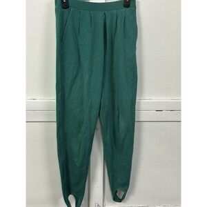 Vintage Green Polka Dot Stirrup Pants - Accordeon Size M‎ - 80s/90s Retro Style